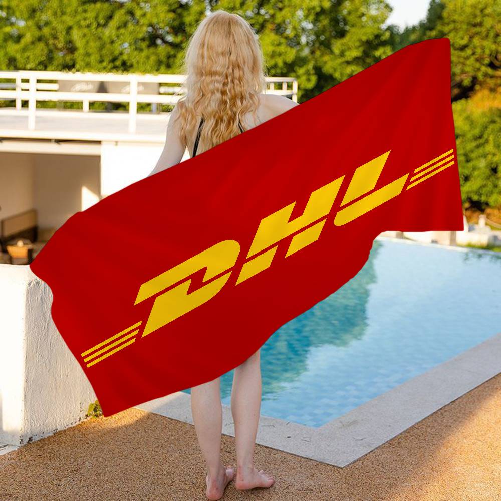 Модный Логотип D-DHL Микрофибра Печатное Пляжное Полотенце Альпинизм Йога Пляж Плавание Бег Впитывающее Мягкое Полотенце