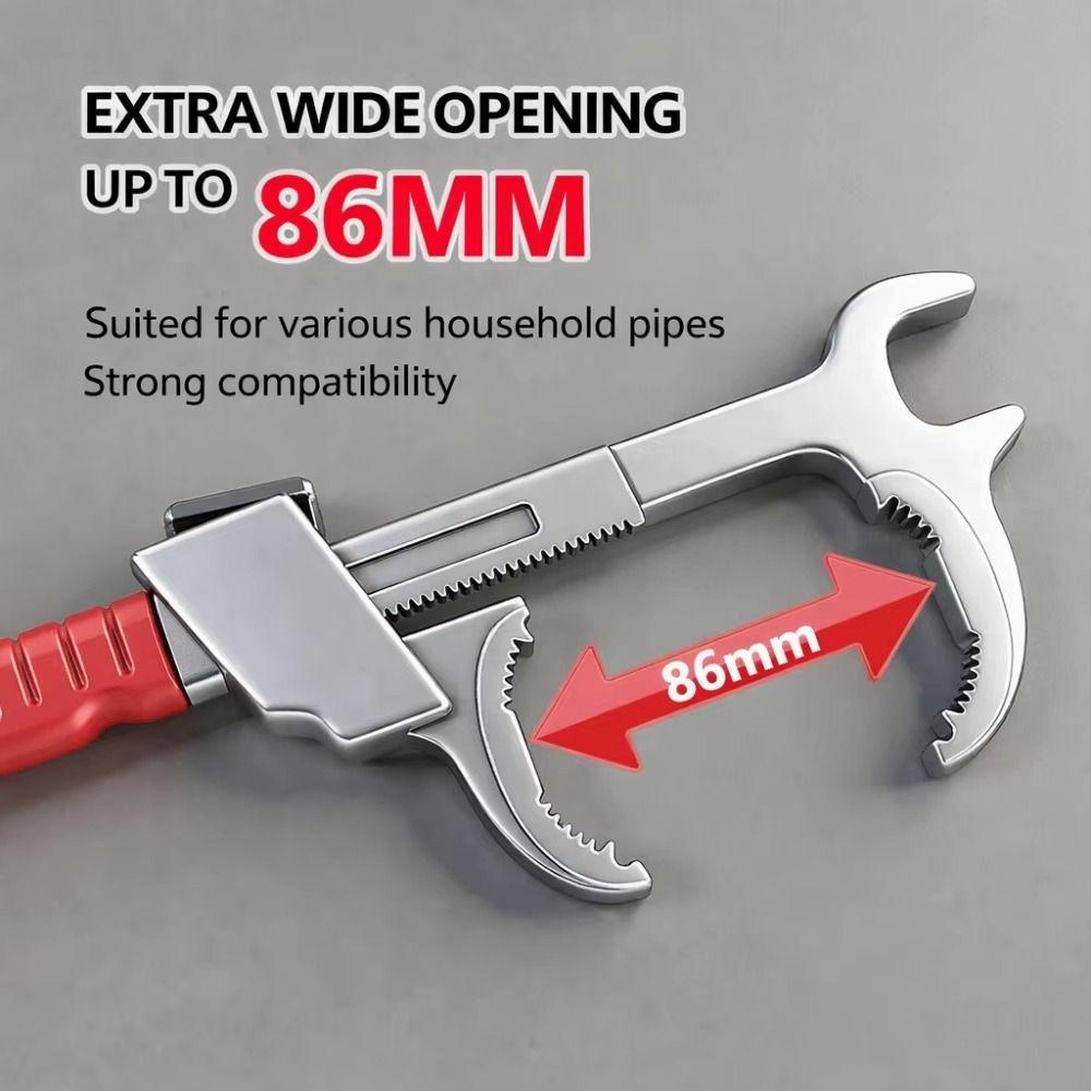 Large Opening Bathroom Spanner Aluminum Zinc Zinc Alloy Plumbing Wrench Faucet Wrench  Sink Installation