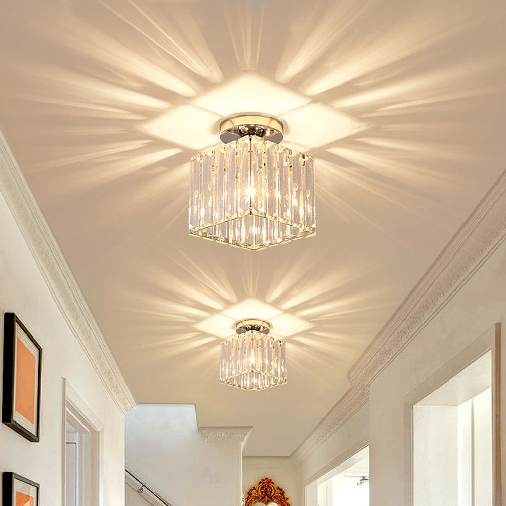 Nordic Modern Simple Led Потолочные светильники Crystal Lampshade Unique Lamp Designs Wall Aisle Corridor Living Room Подвесной светильник