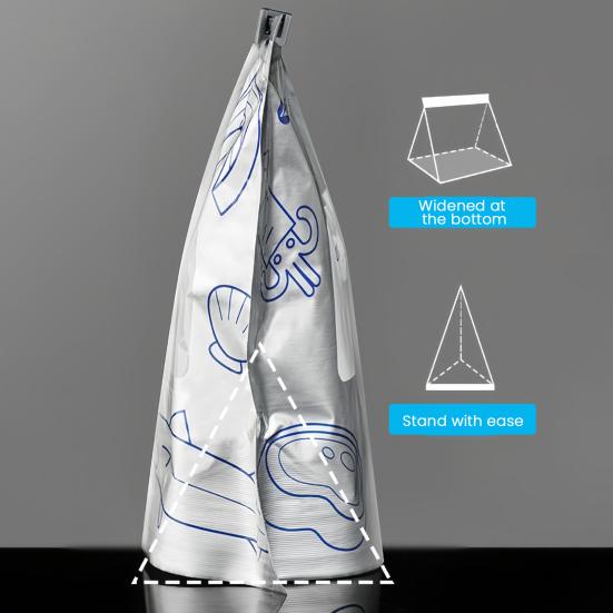 Yousheng 30Pcs Aluminum Foil Sealable Bags Reusable Leak-Proof Zipper Freezer Bags Stand Up Food Storage Pouches with Label for Freshness Fruit Meat