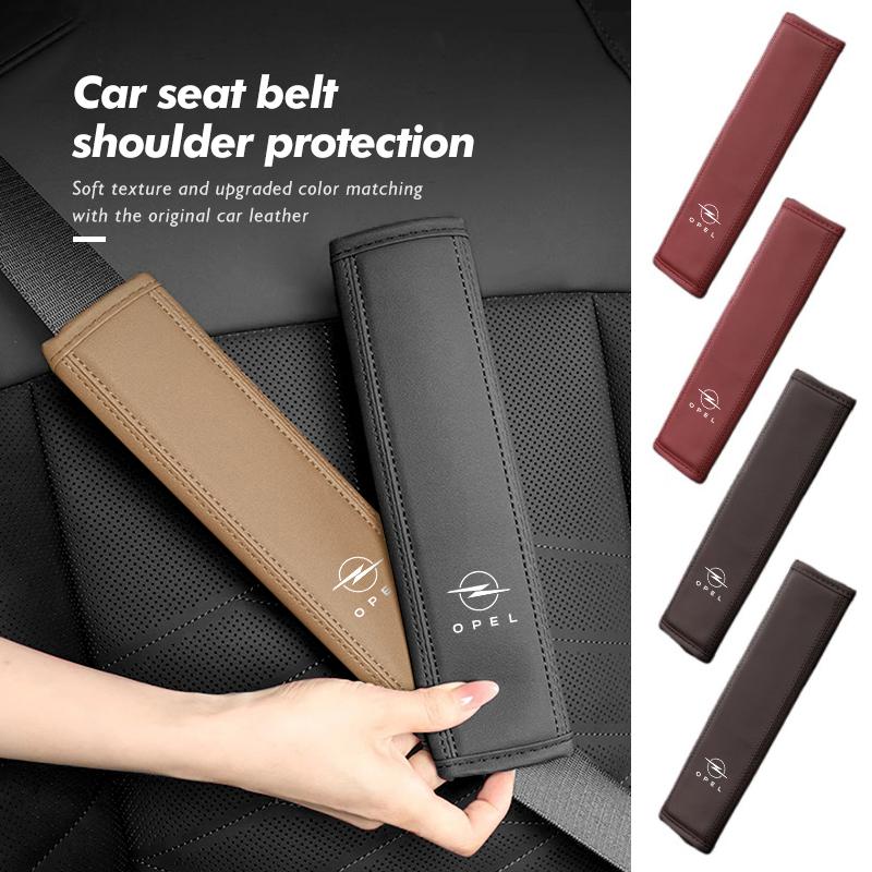 AAAYT1 For Opel Car Seat Belt Shoulder Pad Leather Cover Anti-Chafing Comfort Cushion Zafira Meriva Mokka Vivaro Vectra Antara Ampera