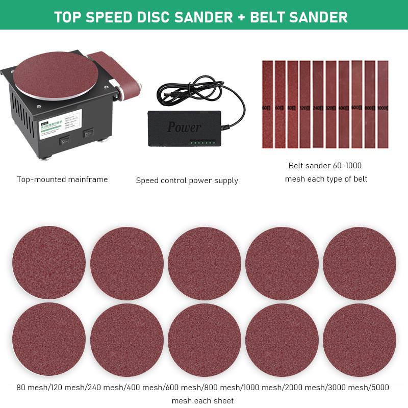Высокоскоростная шлифовальная машина с диском, точилка для ножей, многофункциональный электрический ленточный шлифовальный станок, настольная шлифовально-полировальная машина