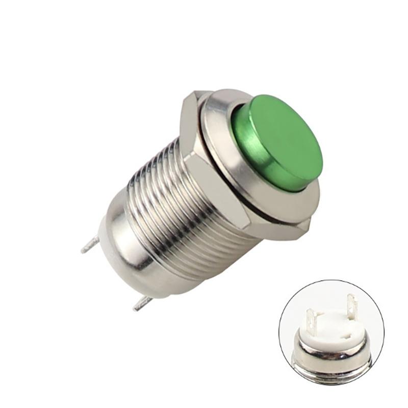 1pc 12 MM Self-locking Metal Push Button Switch Reset Start Stop Round High  Normally Open/Normally Closed Head
