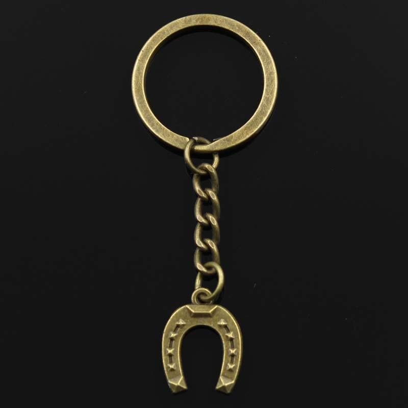 Модная Подкова 21x16 мм кулон 30 мм брелок для ключей металлическая цепочка бронзовый мужской автомобильный держатель подарочный сувенирный брелок