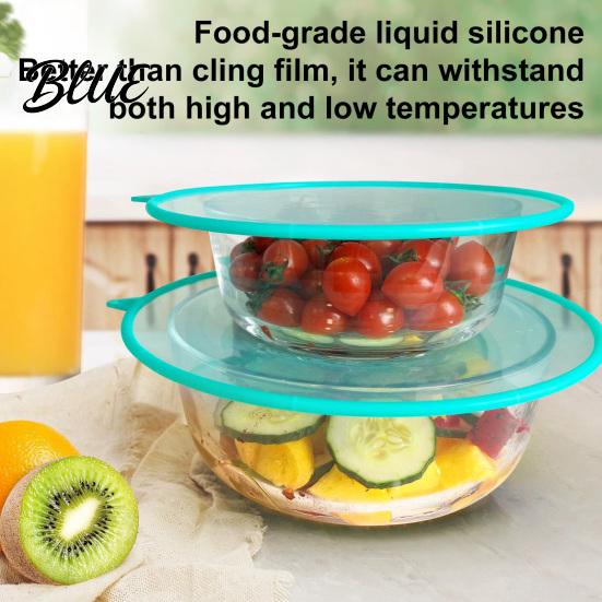 Food Protector Silicone Bowl Cover Reusable Multi-Size Storage Lids Set Dishwasher Covers for Kitchen Picnic Safe Eco-Friendly Fresh Bowls Cups Mugs