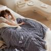 NEKOHASHI Thick Blanket for Sheep Fully Combined Cold Odor Heat Scandinavian New Blue Blanket, Single, Thick, Winter, Heat-generating, Two-Piece