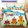 3pcs Numberblocks pattern bedding set duvet cover set includes duvet cover &pillowcases, perfect all season bedroom decoration & gift