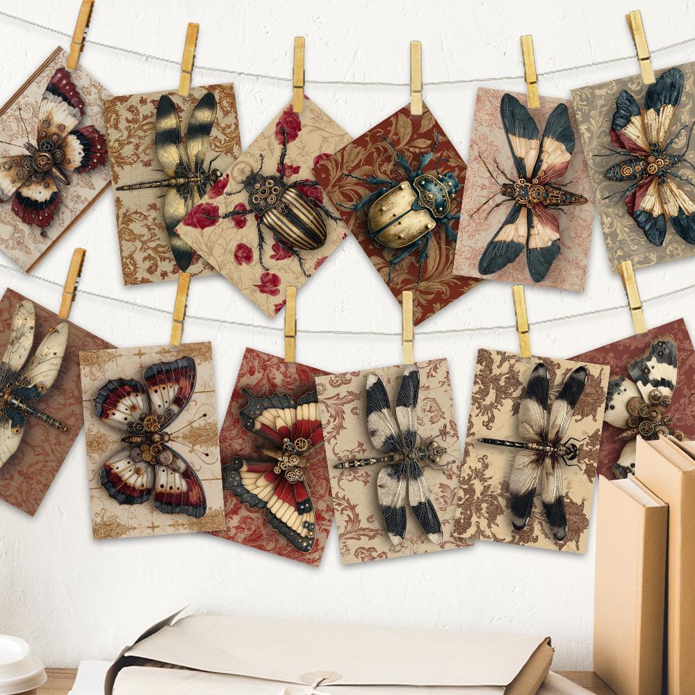 32 шт., Винтажные открытки с насекомыми, Экземпляры, Подарки на день рождения/юбилей, Коллекционные, Подходят для подарков, Можно отправлять по почте.