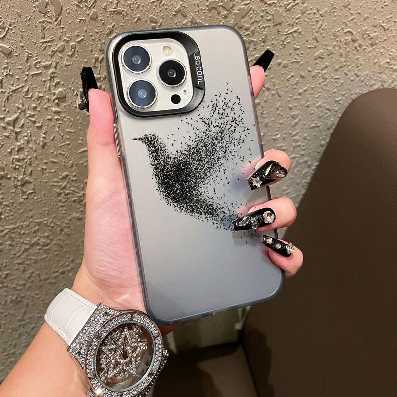 Лазерный чехол для телефона с птицами в полете для iPhone 16 15 Pro Max Plus 13 Mini 14 Pro Max 12 11 Pro Max Ударопрочная задняя крышка Fundas
