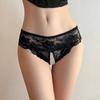 XL XXL 4XL Ladies Transparent Sexy Open Crotch Panties Lace Briefs Women Crotchless Erotic Thong Sexy Lingerie Panties