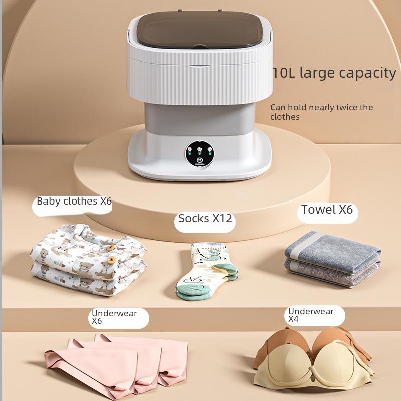Портативная мини-стиральная машина: Компактная автоматическая стиральная машина с сушилкой для общежитий и детской одежды