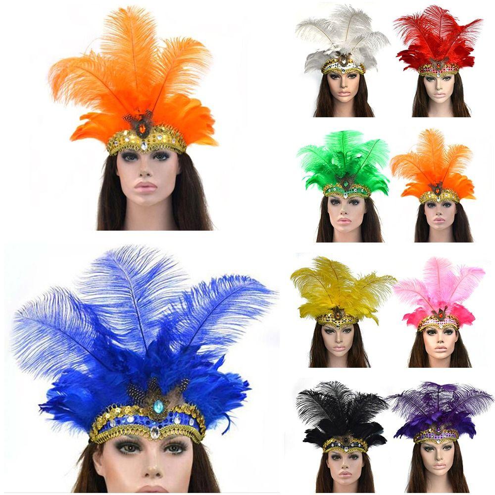 Kids Peacock Indian Hair Accessories Feather Headdress Halloween Carnival Hair Band