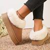 Fashion Fluffy Faux Fur Platform Snow Boots Women Thermal Plush Slip On Winter Boots Woman Thick Sole Non Slip Warm Cotton Padded Shoes