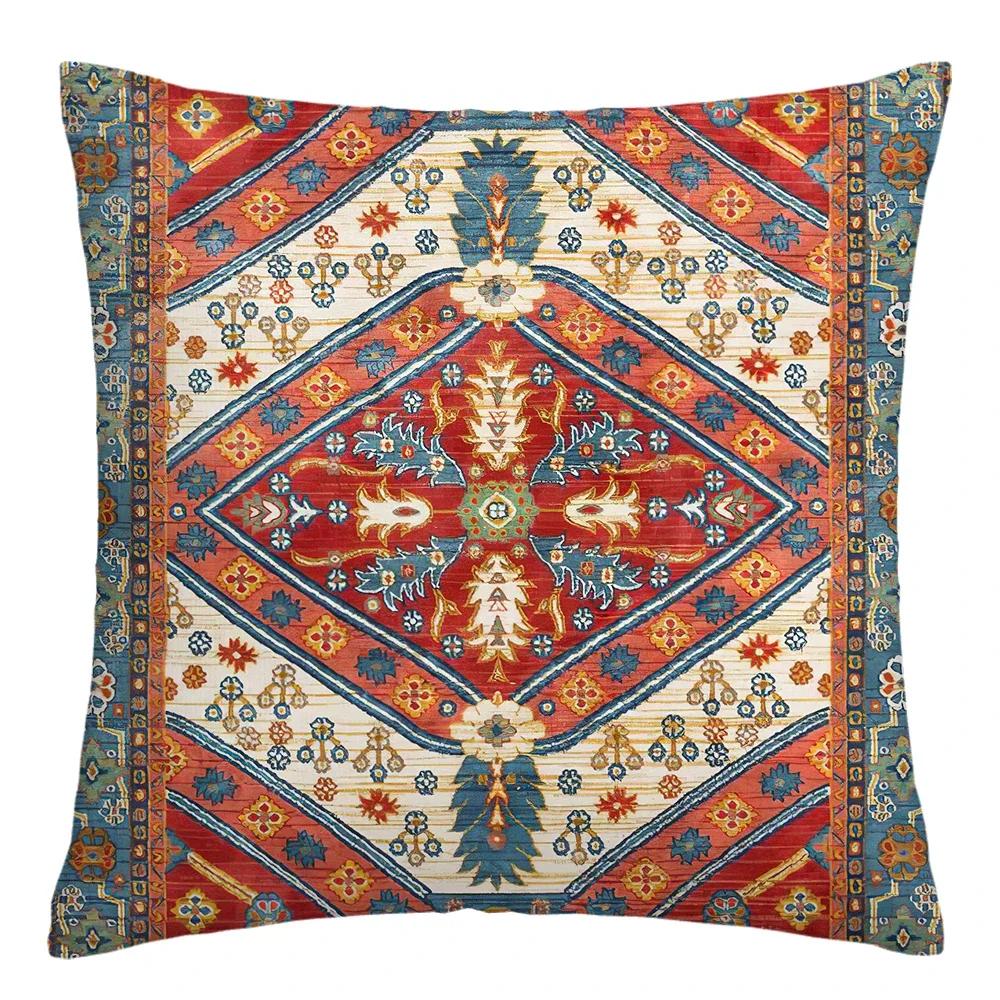 Moroccan Ethnic Cushion Cover, Short Plush Pillowcase 40x40 45x45 50x50 60x60, Sofa Decorative Cushion Cover, Home Decoration