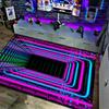 Неоновый светодиодный 3D-иллюзия Спиральная сетка Тоннель Коврик Визуальный эффект Ковер Ковер для Игровой Комнаты Гостиной Домашнего Декора Спальни Декоративный Ковер