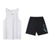 Модный логотип Приятный к коже Удобный Дышащий Быстросохнущий Майка и Шорты Повседневный Спортивный Комплект Унисекс комплекты Белый ZHXY819-3