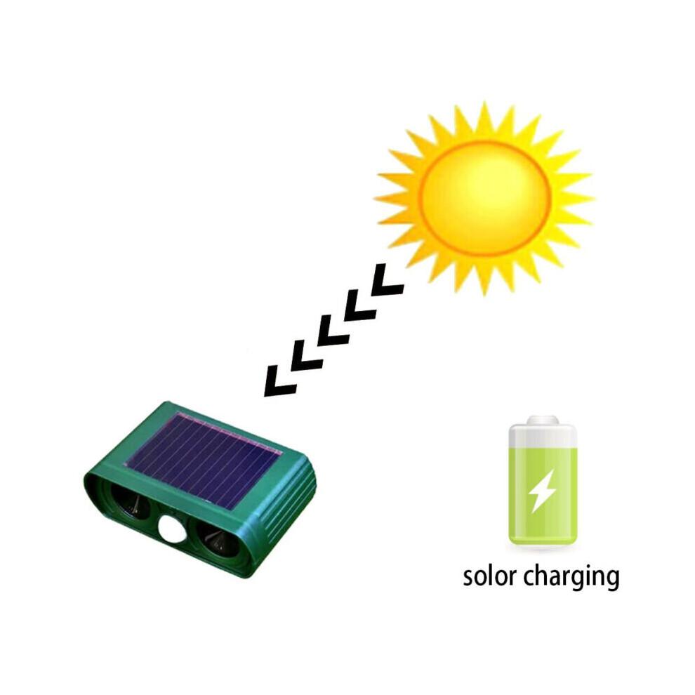 Solar Ultrasonic Pest Animal Repeller Motion Sensor Possum Bird Rat Repellent