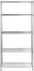 AmazonBasics 5-уровневая стальная полка, металлическая полка, кухонная полка, грузоподъемность 794 кг, ширина x глубина x высота, хром 91,4 x 35,5 x 182,8 см