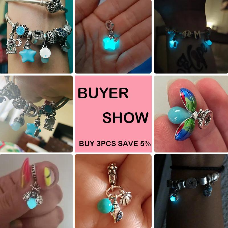 Copper Glow In The Dark Firefly Honeybee Star Charms Beads Fit Qikaola Original Bracelets Fine Diy Jewelry Gift