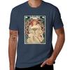 Vintage 1898 Alphonse Mucha Advertiseunisext Art Nouveau Bohemian Parisian Print Tshirt Fashion Simple Casual Tee Shirt