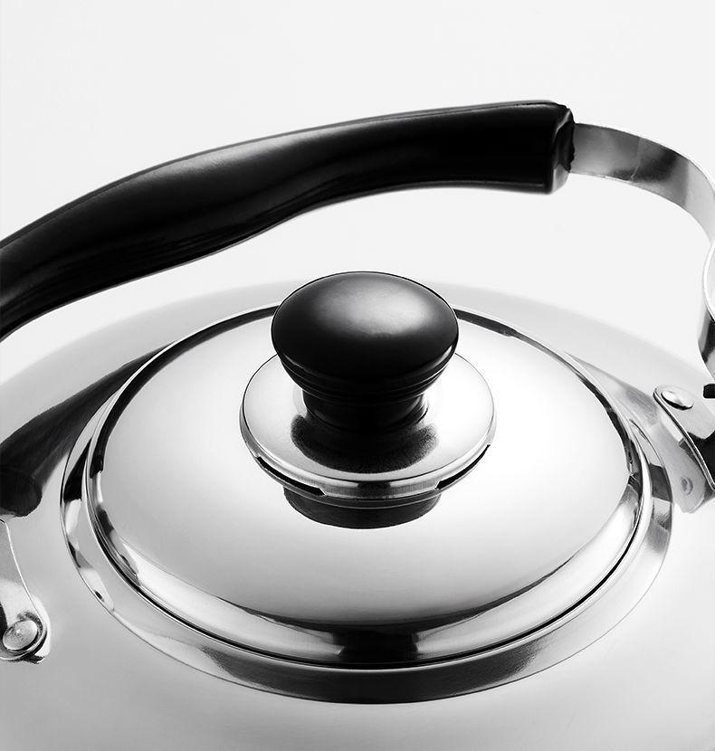 Чайник из нержавеющей стали 304 большой вместимости со свистком для газовых, открытых и индукционных плит.