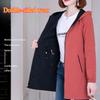 Fashion Double-Sided Wear Trench Coat Women's Mid-Longth Spring Autumn Women's Coats Tops Hooded Jacket Women Top
