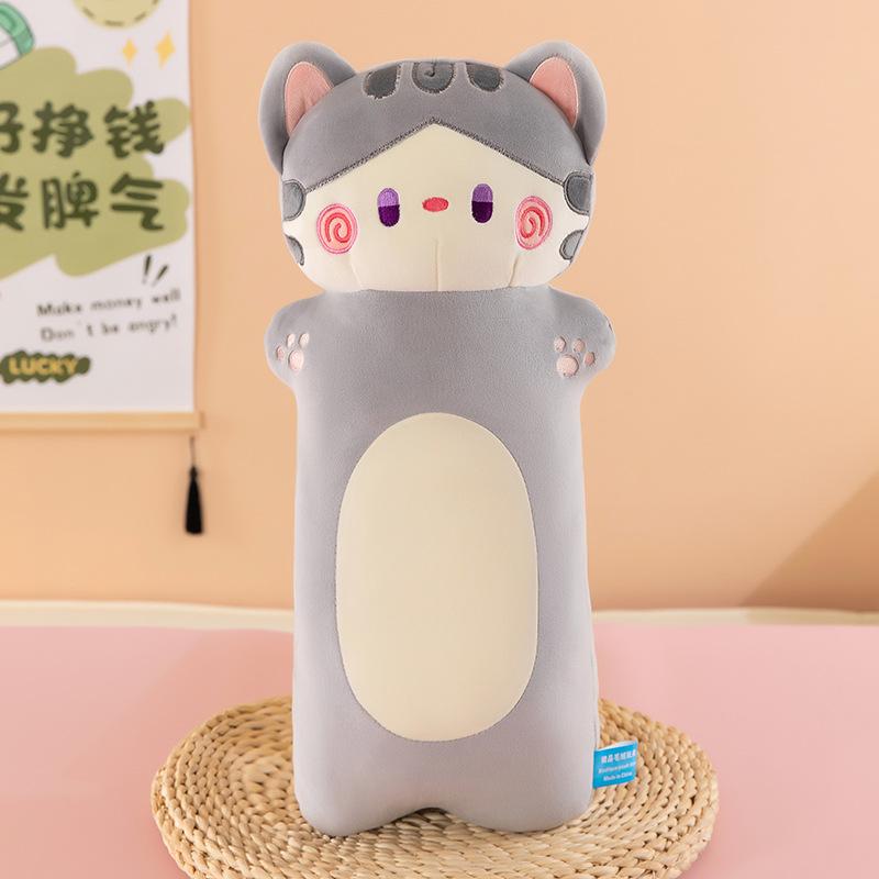 Cute nap pillow cat plush doll doll birthday gift for boys and girls rag doll long cat cushion