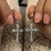 Христианские винтажные серьги с подвеской в ​​виде креста с цирконием, готические религиозные серьги для женщин, модные ювелирные изделия в стиле панк, подарки на вечеринку