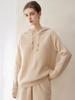 Women's Loose Hooded Cashmere Sweater - 2026 Autumn/Winter Ribbed Raglan Sleeve Knit Pullover