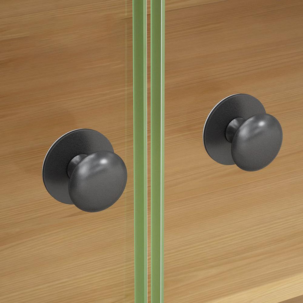 Stainless Steel No-Drill Furniture Cabinet Door Handle Adhesive Round Drawer Pull Knob