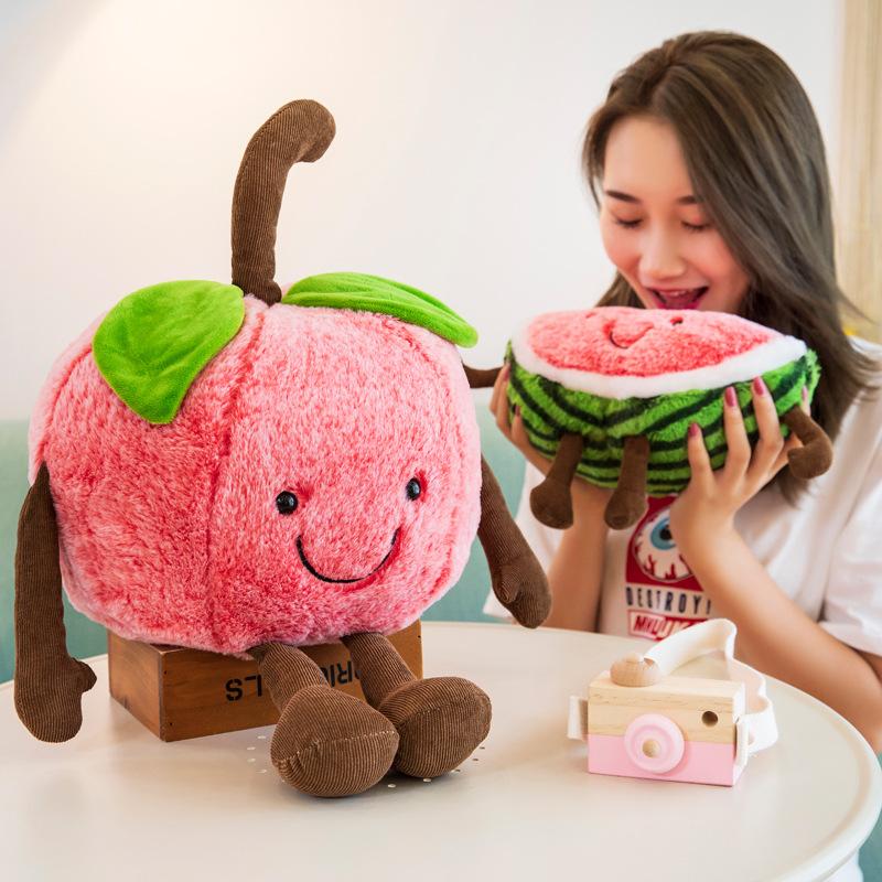 Креативная плюшевая игрушка Арбуз Вишня Короткий плюш Имитация фруктовой куклы Милая подушка для девочки Милая кукла Подарок
