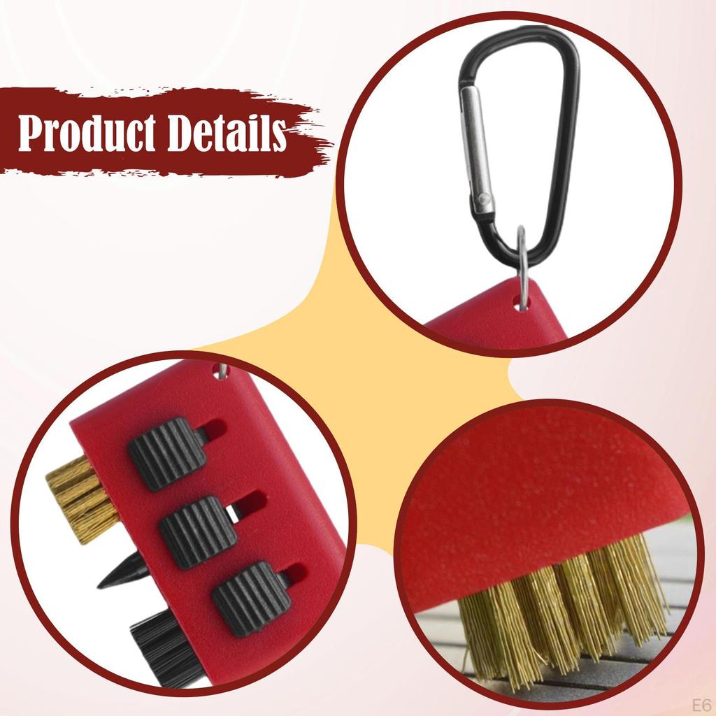 Щетка для чистки клюшек для гольфа 3 в 1 Инструмент для чистки канавок для турнира