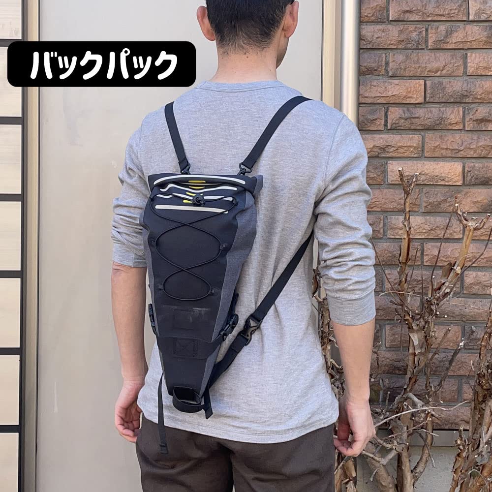 Rnigomar Waterproof Saddlebag 2 Large Travel Messenger Bag, Gray/Black