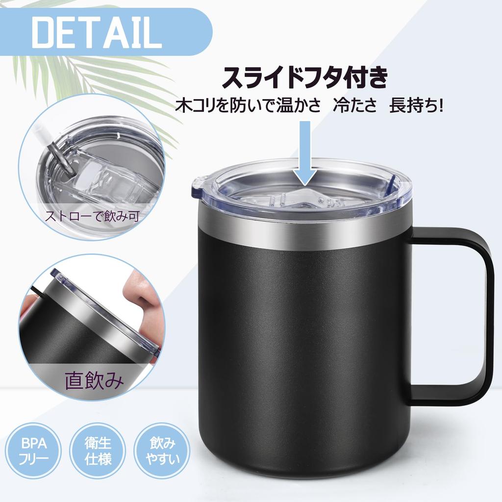 Livole Vacuum Insulated Insulated and Cold Stainless Steel Mug with Coffee Vacuum with Black Mug, Cup, Lid, Cup, Mug, Double-Walled Thermos,
