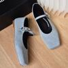Новый нишевый дизайн aw, однословная пряжка с квадратным носком, ретро туфли Мэри Джейн, женские туфли на плоской подошве с мелким вырезом, женская обувь