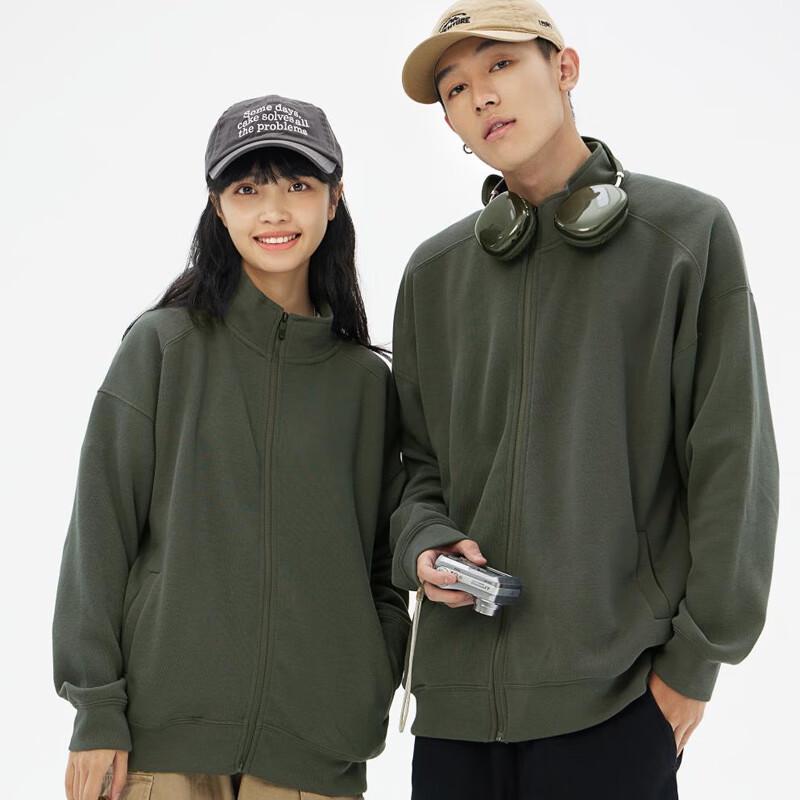 Fengxun Customizable Drop Shoulder Stand Collar Zipper Sweatshirt