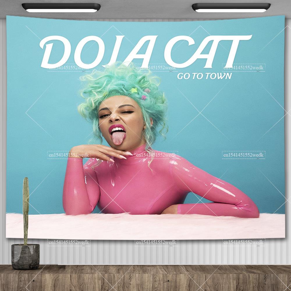 Doja Cat Scarlet Обложка музыкального альбома Плакат Настенный гобелен Хип-хоп Поп Гобелены Эстетическое украшение комнаты Фоновая ткань
