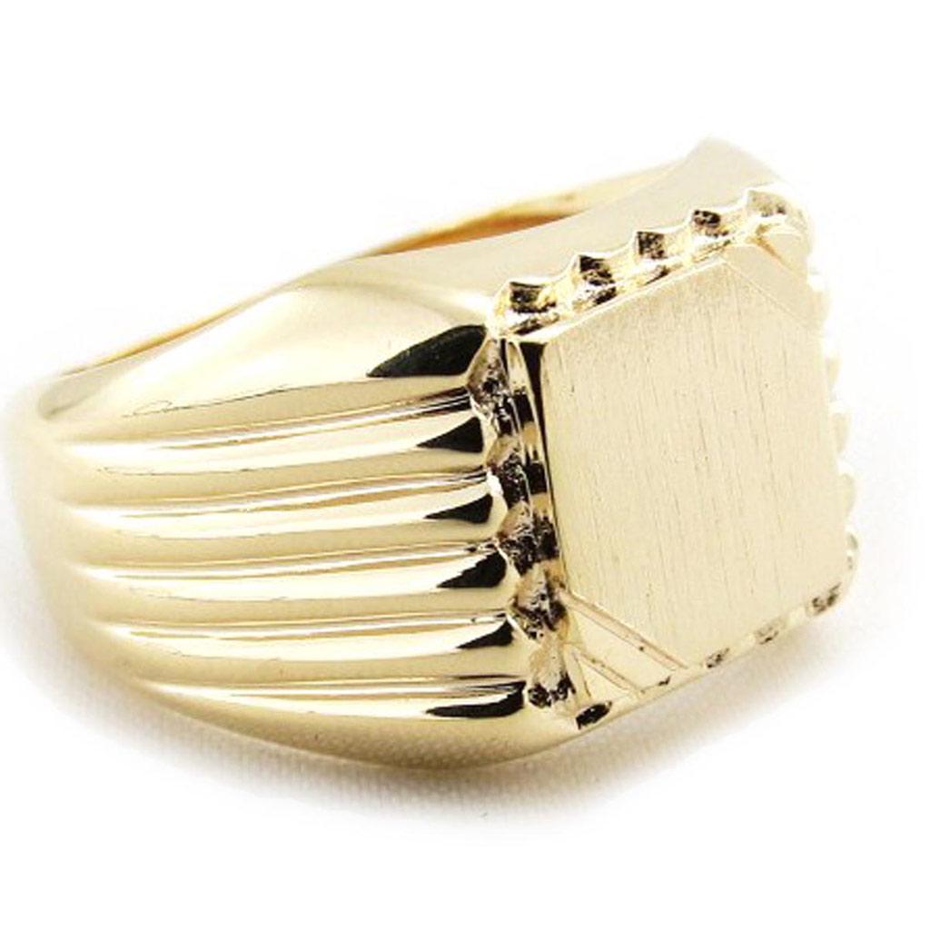 Кольцо с печаткой позолоченное 'Charles' золото - 12x12 мм