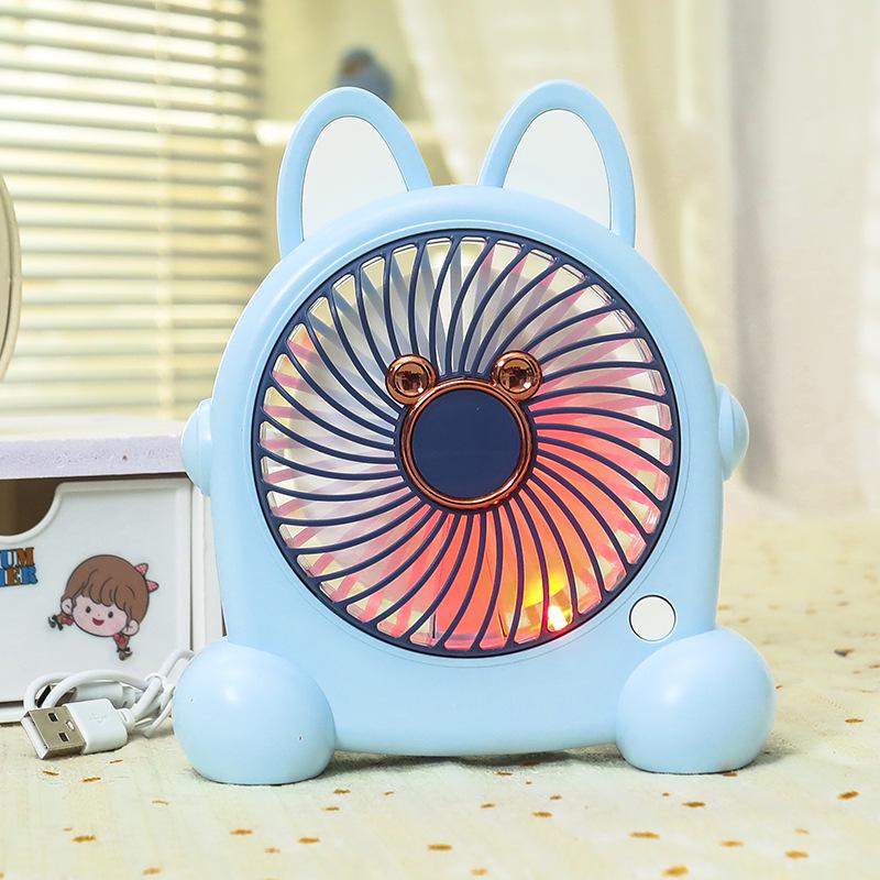 USB Rechargeable Puppy-Themed Fan, 3-Speed Adjustable, Ideal for Desktop and Bedside Use