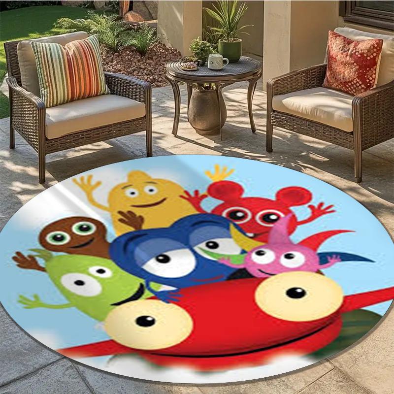 Babblarna Round Area Rug,Carpet Rug for Living Room Bedroom Sofa Playroom Decor,Non-slip Floor Mat50