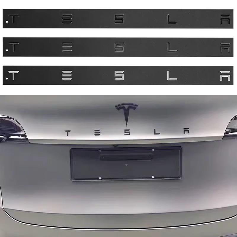 bpyqc0 for Logo Tesla Emblem Letters Car Trunk Badge Rear Letter Label Electroplated For MODEL 3 MODEL S X Modified accessories