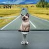 Funny Vehicle Wobble Decor Cute Cat Car Dashboard Decorations with Spring Swing Design, 2D Flat Acrylic Kitten High Elastic Ornaments, Stable