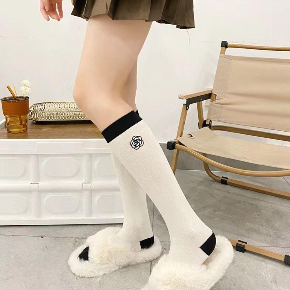 Elastic Knee High Socks Breathable Golf Sport Socks Women Girls Skirt Matching Calf Socks