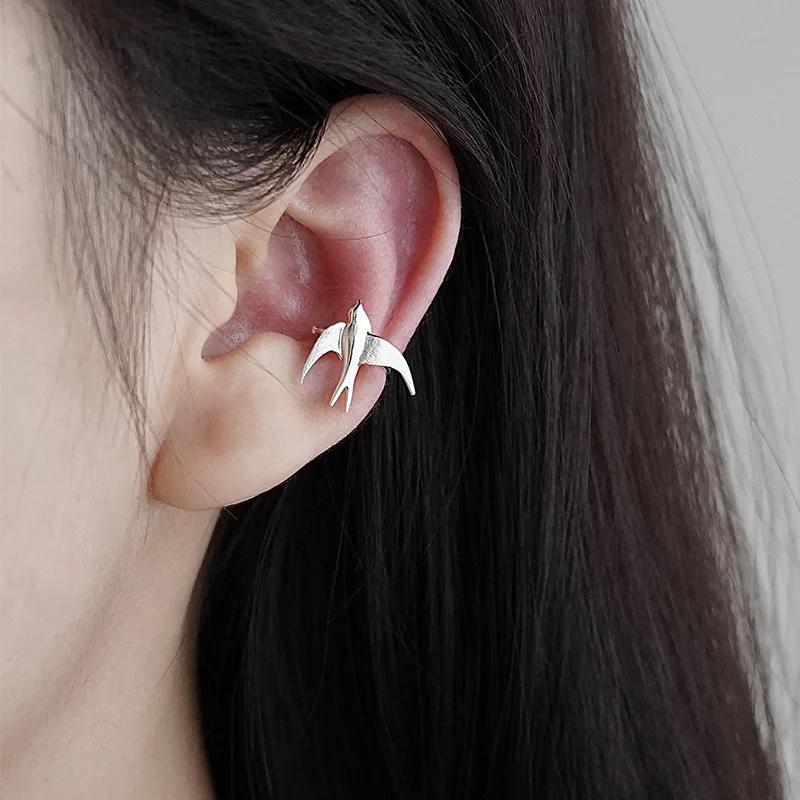 New Arrived Swallow Bird Clip on Earrings for Girls Cute Animal Chinese Style National Tide Earring Ladie Fashion Jewelry Gift