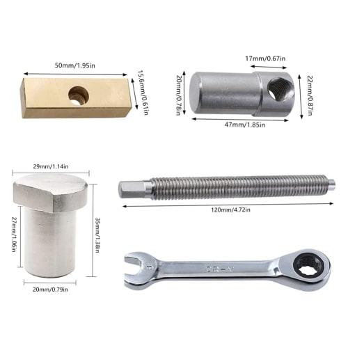 Oikabio Silver Desktop Clip with Four 20mm Dog Hole Stops, Clip Clamp Fixture Vise Bench Joinery Carpenter Tool