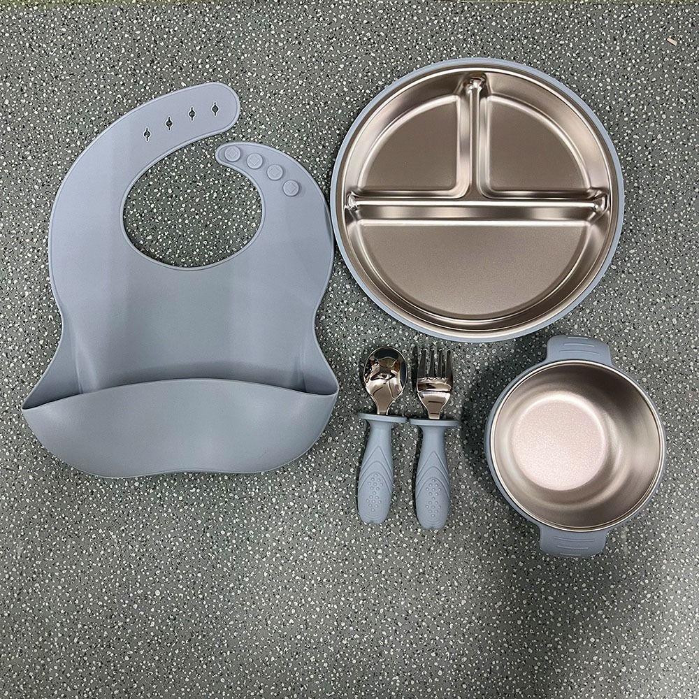 Shockproof Children's Tableware Set Divided Suction Cup Plates Baby Feeding Set Meal Training