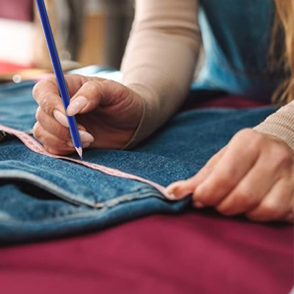 12 Pcs Water Soluble Pencil Blue Sewing Marking Pen Fabric Marker for Clothing Shoes Making