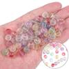 50Pcs 8mm Multicolor Transparent Frosted Glass Loose Beads With Gold Foil For Jewelry Decoration Making DIY Necklace Bracelet Earring