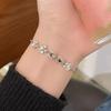 Women Bracelet Rhinestones Petal Shape Adjustable Fit Bracelet Korean Style Wristband Vacation Work Daily Wear