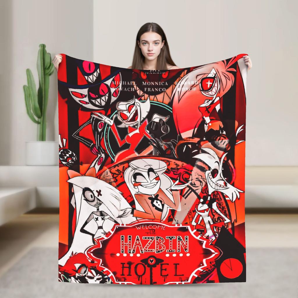 Мягкий Теплый Плед Путешествие в Самолете VOX H-Hazbin Hotel Аластор Игровой Плед Фланелевое Покрывало Для Дивана Кровати Дивана Покрывало